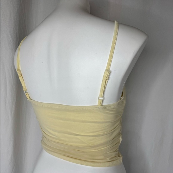 Sheer Layered Cream Mesh Ruffle Crop Top Size Medium NWT - Picture 4 of 7